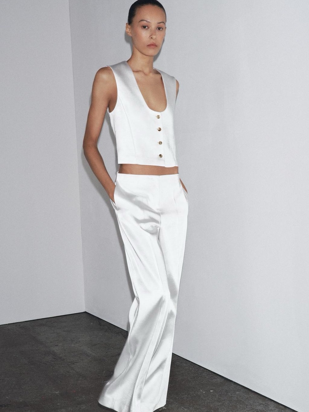 ZARA Satin cropped evening vest top. ZW collection. M NWT - Picture 3 of 11